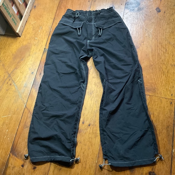 Vintage MacGear Punk Rave Goth Baggy Streetwear Cargo Black pants size Small - Picture 1 of 12